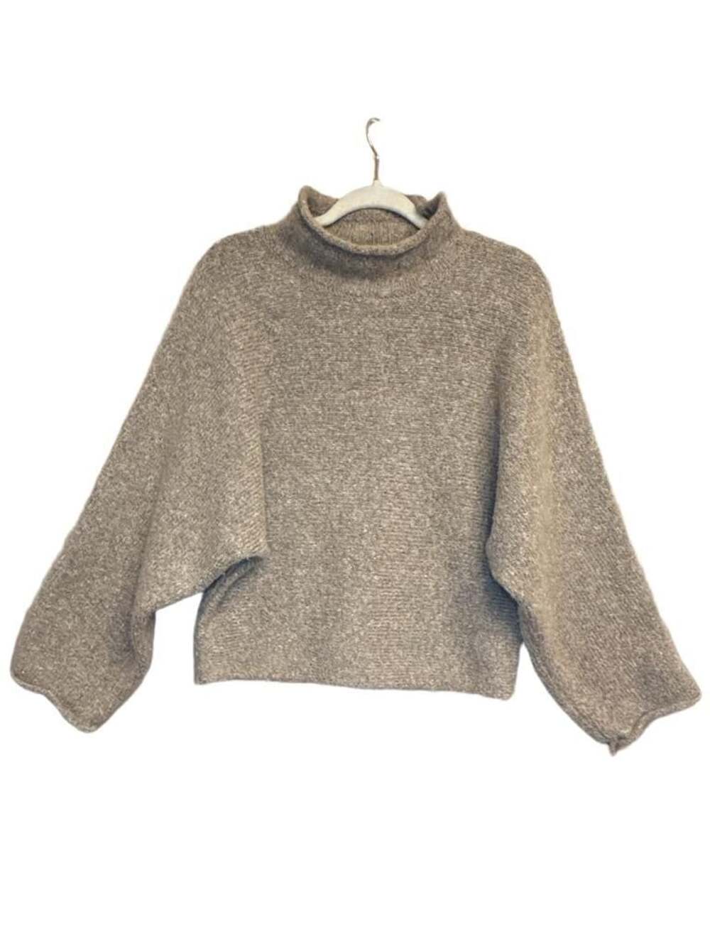 William Rast Mock Neck Sweater Size M Beige Oversized